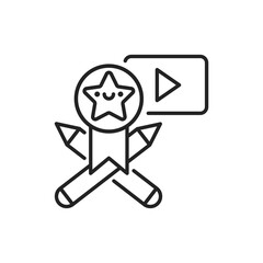Marathon line black icon. SMM promotion. Sign for web page, mobile app, button, logo. Vector isolated element. Editable stroke