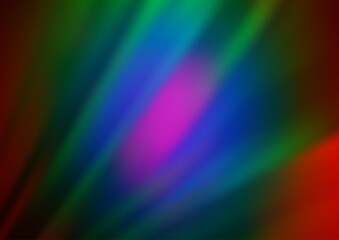 Dark Multicolor, Rainbow vector pattern with narrow lines. Lines on blurred abstract background with gradient. Smart design for your business advert.