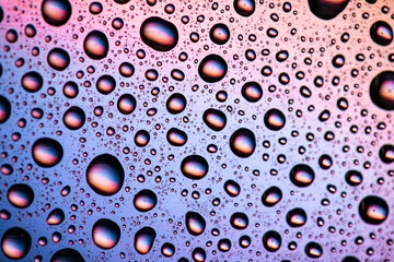 Macro water droplets with colour backgrounds 