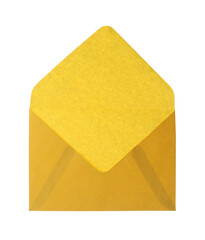 Yellow paper envelope isolated on white. Mail service