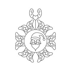 Santa head. Fancy deco. Christmas theme. Vector illustration.