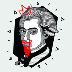 Crazy red style. Wolfgang Amadeus Mozart.
