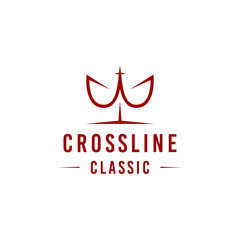 Cross Line logo design Vector