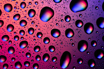 Macro water droplets with colour backgrounds 