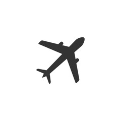 Plane icon. Airplane black outline isolated vector illustration isolated on white.
