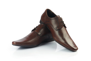 Men's formal leather Shoes isolated on white	
