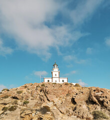Fototapeta na wymiar Lighthouse on the island of Santorini