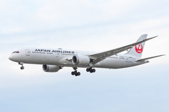 Boeing 787 JAL Japan airlines. Germany, Frankfurt am main airport. 14 December 2019.