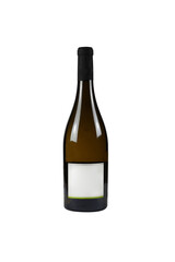 front view wine bottle isolated white background