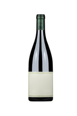 front view wine bottle isolated white background