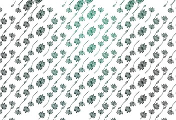 Light Green vector doodle background.