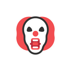 Scary clown mask icon. Halloween symbol modern, simple, vector, icon for website design, mobile app, ui. Vector Illustration