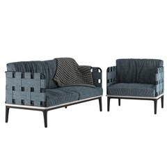 
armchair and sofa for home in blue