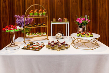 Catering, assorted snacks on plates