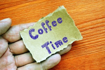 Coffee Time phrase on the piece of paper.