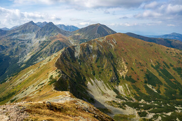 Ridge trail to Hruby vrch. Western Tatras.