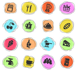 food and kitchen icon set