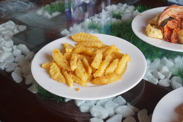 선상 씨푸드 음식들