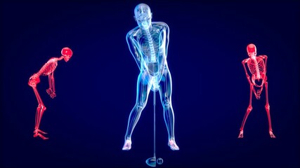 3D Golf player hitting the ball