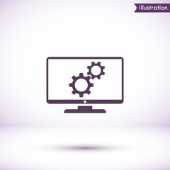 Service monitor  vector icon , lorem ipsum Flat design