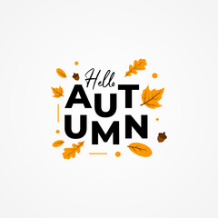 Hello Autumn Pattern Vector Design Illustration For Celebrate Moment