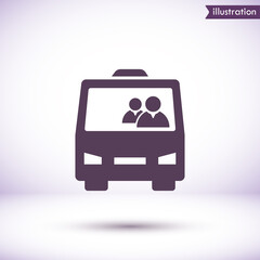 Bus  vector icon , lorem ipsum Flat design