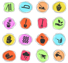 gardening icon set