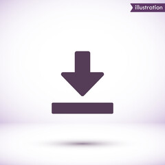 Downloading  vector icon , lorem ipsum Flat design