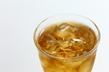 iced tea with ice cubes