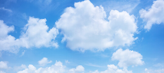 Naklejka na ściany i meble Beautiful blue sky with clouds.