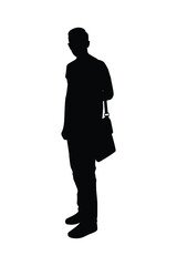 Standing man silhouette vector