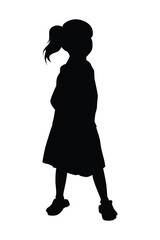 Obraz na płótnie Canvas Standing young girl silhouette vector