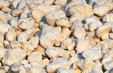 limestone boulders kept for bunding of and pavement of coastal area