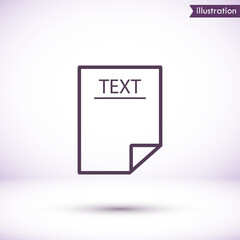 Text vector icon , lorem ipsum Flat design