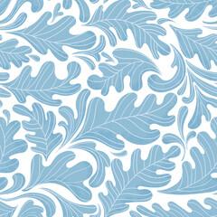 Fototapeta na wymiar Vector leaf seamless abstract pattern in hand-drawn style. Design for wallpaper, textile printing