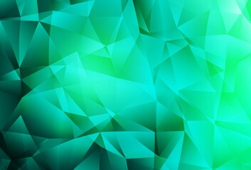 Obraz premium Light Green vector gradient triangles pattern.