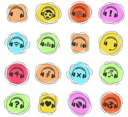 headphones icon set