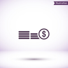 Coins  vector icon  , lorem ipsum Flat design