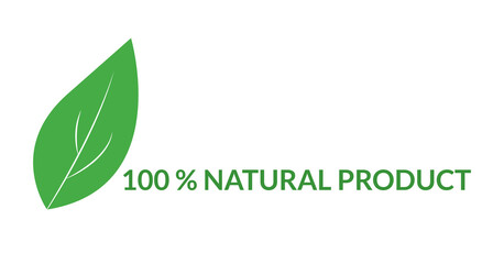 100 natural product mark with leaf