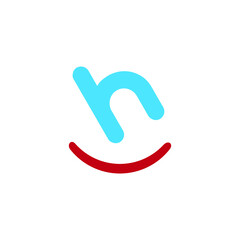 vector logo H alphabet icon smile illustration 