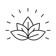 leafs plant line style icon