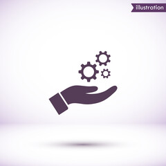 Gears  vector icon , lorem ipsum Flat design