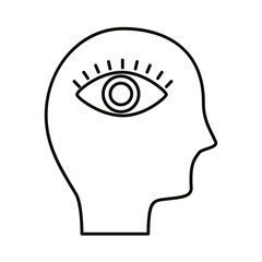 head human profile with eye line style icon