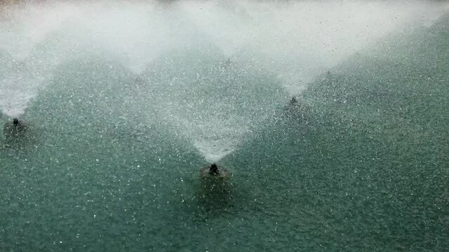 Water Fountain  Slow Motion Panning Shot