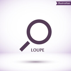 Magnifier with a man  vector icon , lorem ipsum Flat design
