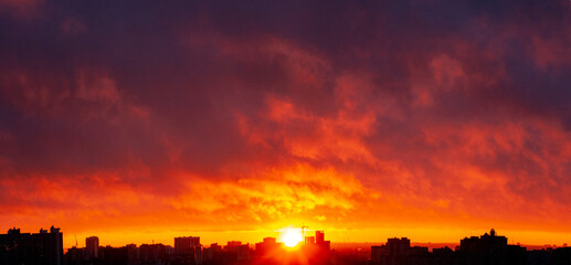 sunset over the city