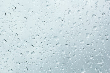 Water drops on car glass.rain drops on clear window