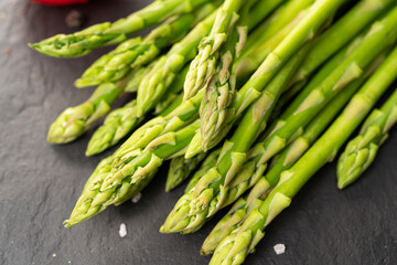 asparagus on a black board close-up