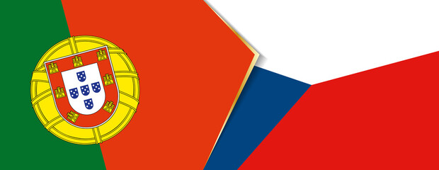 Portugal and Czech Republic flags, two vector flags.