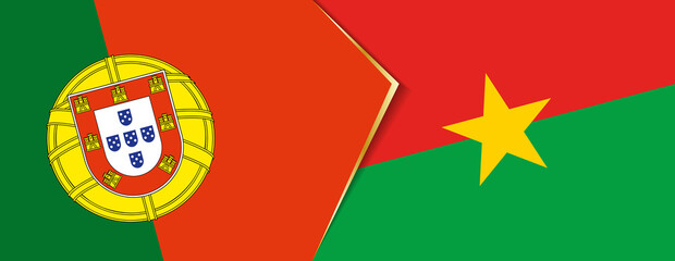 Portugal and Burkina Faso flags, two vector flags.